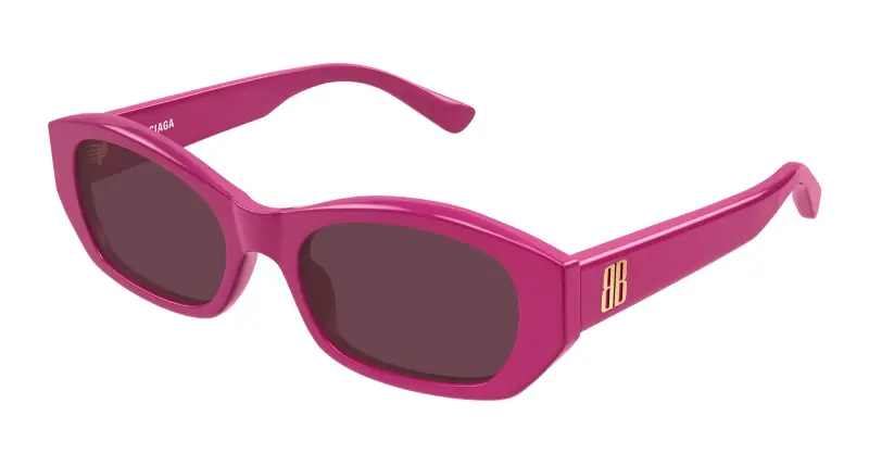 Donna Balenciaga BB0476S 004 Occhiali da sole Acetato Fucsia Viola Rotonda