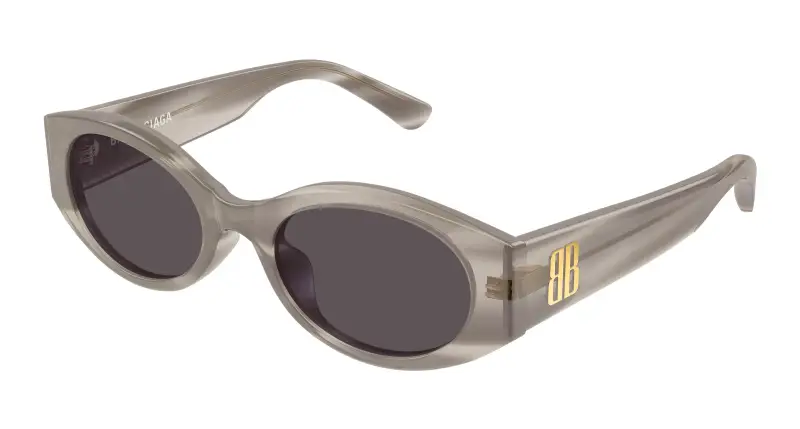 Donna Balenciaga BB0477SA 003 Occhiali da sole Acetato Grigio Grigio Rotonda