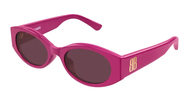 Donna Balenciaga BB0477SA 004 Occhiali da sole Acetato Fucsia Viola Rotonda
