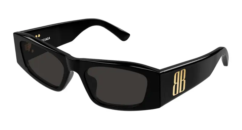 Donna Balenciaga BB0478S 001 Occhiali da sole Acetato Nero Grigio Geometrica