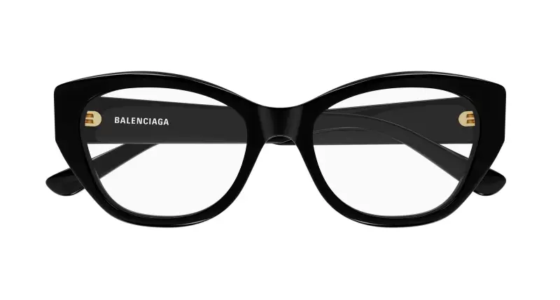 Donna Balenciaga BB0481O 001 Montature da vista Acetato Nero Trasparente Cat Eye miniatura 2