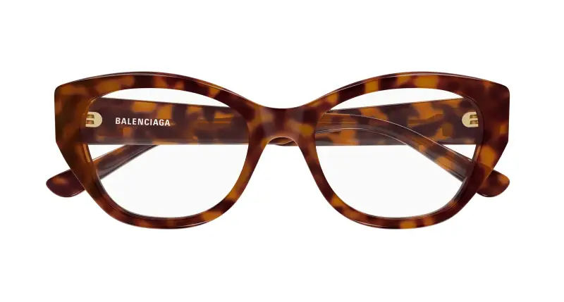 Donna Balenciaga BB0481O 002 Montature da vista Acetato Havana Trasparente Cat Eye miniatura 2