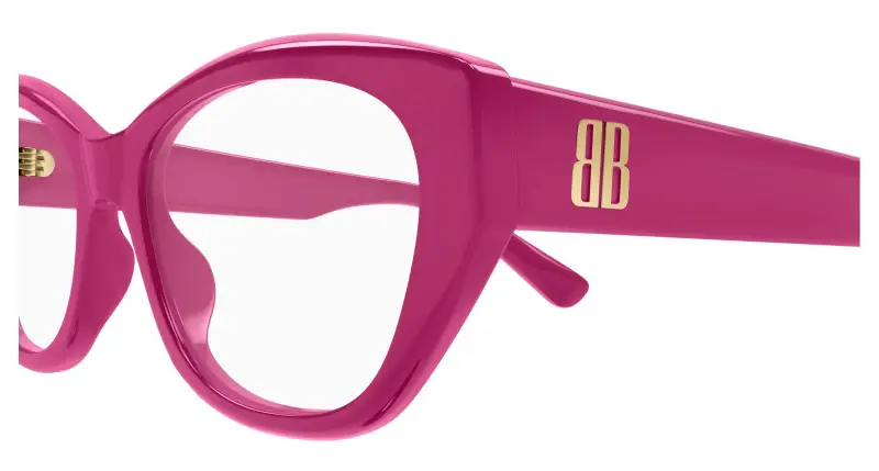 Donna Balenciaga BB0481O 004 Montature da vista Acetato Fucsia Trasparente Cat Eye miniatura 3