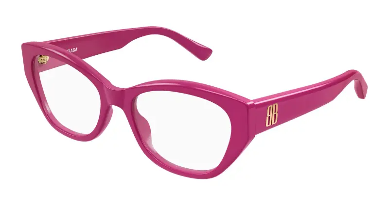Donna Balenciaga BB0481O 004 Montature da vista Acetato Fucsia Trasparente Cat Eye