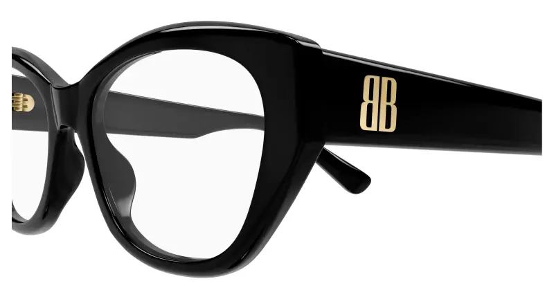 Donna Balenciaga BB0481O 005 Montature da vista Acetato Nero Trasparente Cat Eye miniatura 3
