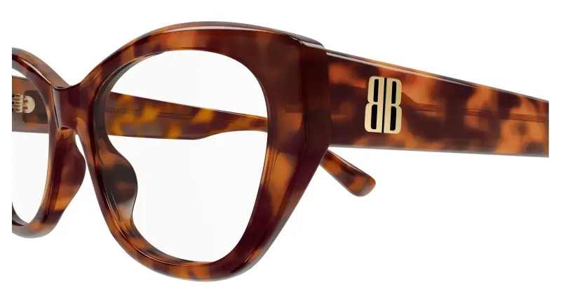 Donna Balenciaga BB0481O 006 Montature da vista Acetato Havana Trasparente Cat Eye miniatura 3