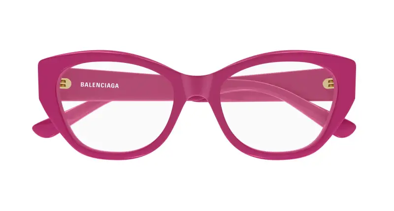 Donna Balenciaga BB0481O 008 Montature da vista Acetato Fucsia Trasparente Cat Eye miniatura 2