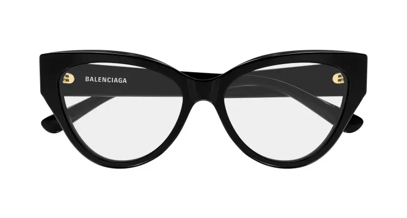 Donna Balenciaga BB0482O 001 Montature da vista Acetato Nero Trasparente Cat Eye miniatura 2