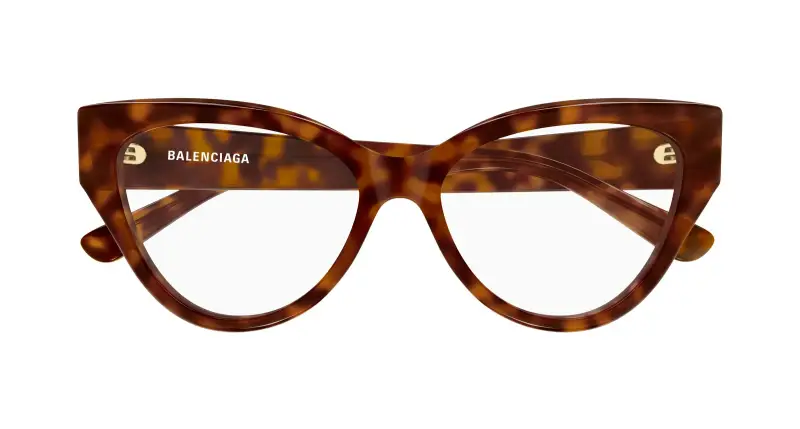 Donna Balenciaga BB0482O 002 Montature da vista Acetato Havana Trasparente Cat Eye miniatura 2