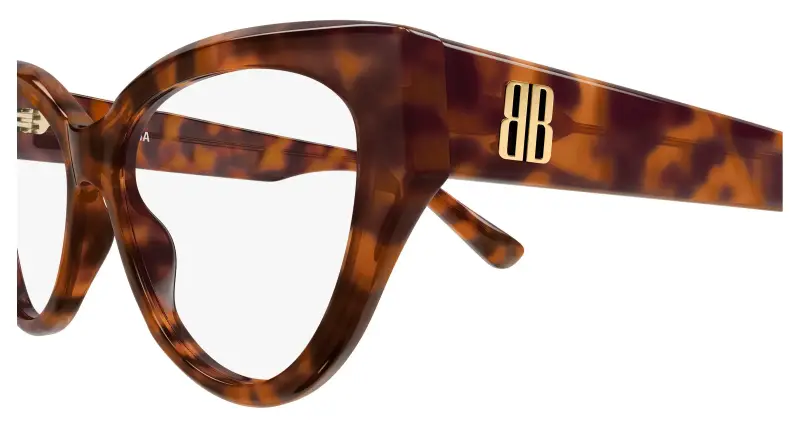 Donna Balenciaga BB0482O 002 Montature da vista Acetato Havana Trasparente Cat Eye miniatura 3