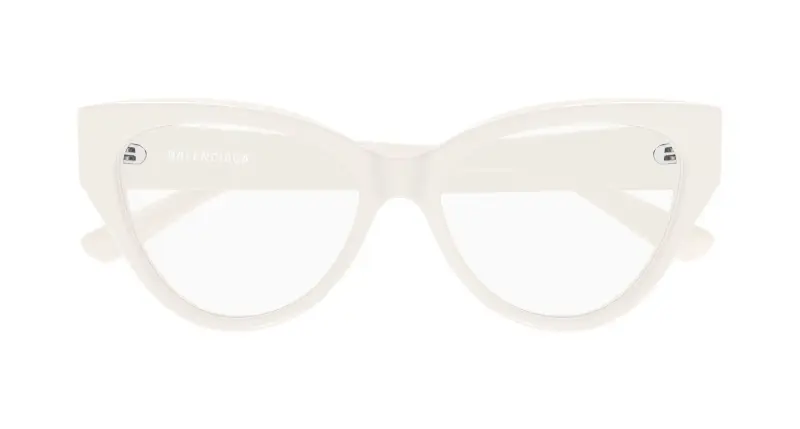 Donna Balenciaga BB0482O 004 Montature da vista Acetato Bianco Trasparente Cat Eye miniatura 2