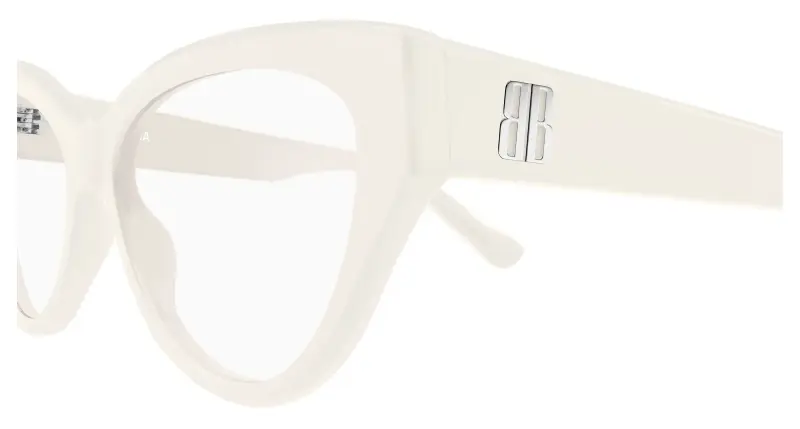 Donna Balenciaga BB0482O 004 Montature da vista Acetato Bianco Trasparente Cat Eye miniatura 3