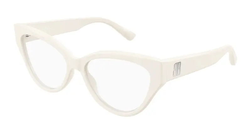 Donna Balenciaga BB0482O 004 Montature da vista Acetato Bianco Trasparente Cat Eye