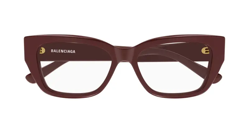Donna Balenciaga BB0483O 003 Montature da vista Acetato Bordeaux Trasparente Squadrata miniatura 2