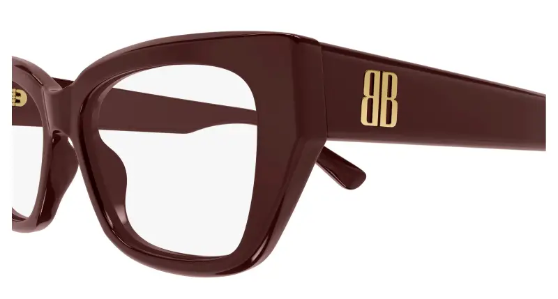 Donna Balenciaga BB0483O 003 Montature da vista Acetato Bordeaux Trasparente Squadrata miniatura 3