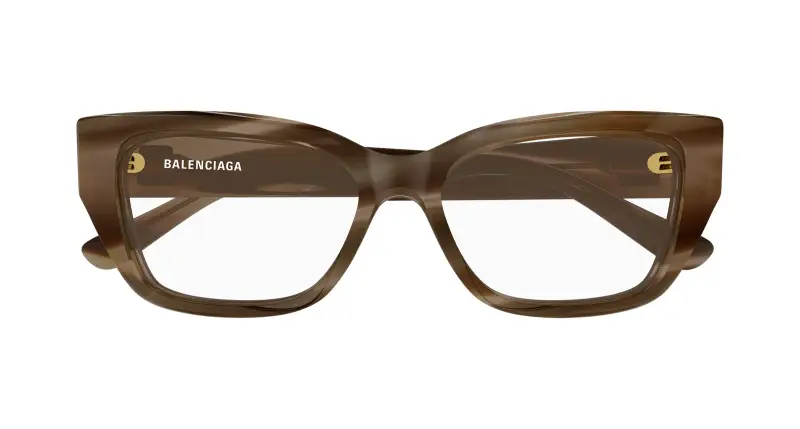 Donna Balenciaga BB0483O 004 Montature da vista Acetato Marrone Trasparente Squadrata miniatura 2