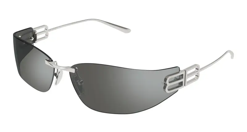 Donna Balenciaga BB0484S 003 Occhiali da sole Metallo Rutenio Argento Cat Eye