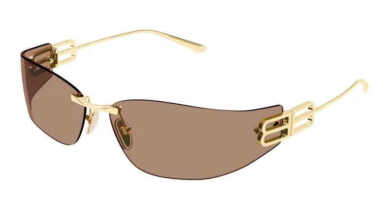 Donna Balenciaga BB0484S 004 Occhiali da sole Metallo Oro Marrone Cat Eye