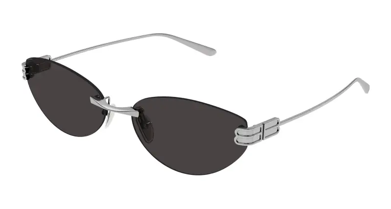 Donna Balenciaga BB0486S 001 Occhiali da sole Metallo Rutenio Grigio Cat Eye