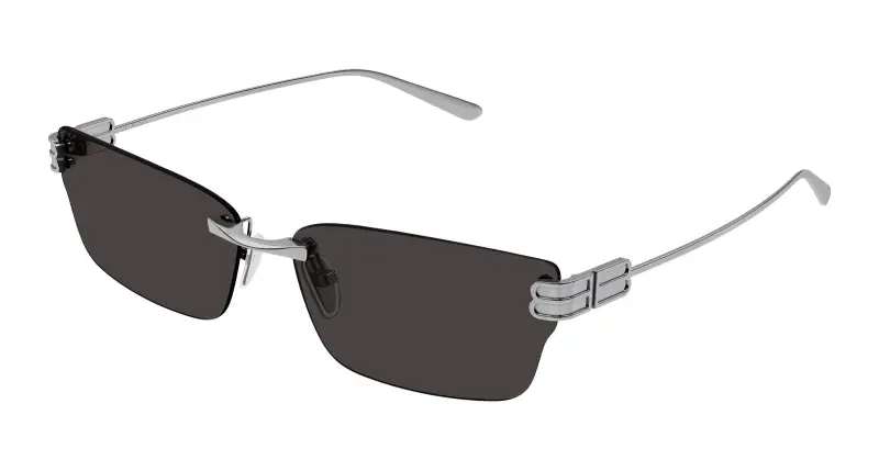 Donna Balenciaga BB0487S 001 Occhiali da sole Metallo Rutenio Grigio Cat Eye