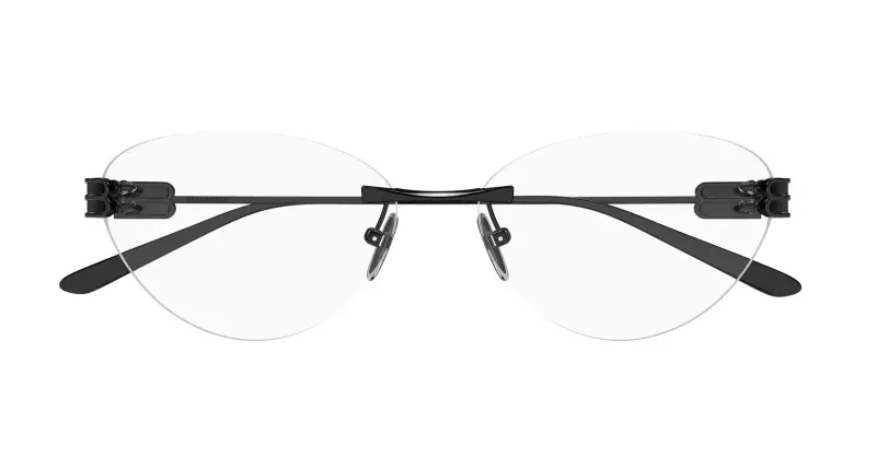 Donna Balenciaga BB0489O 002 Montature da vista Metallo Nero Trasparente Cat Eye miniatura 2