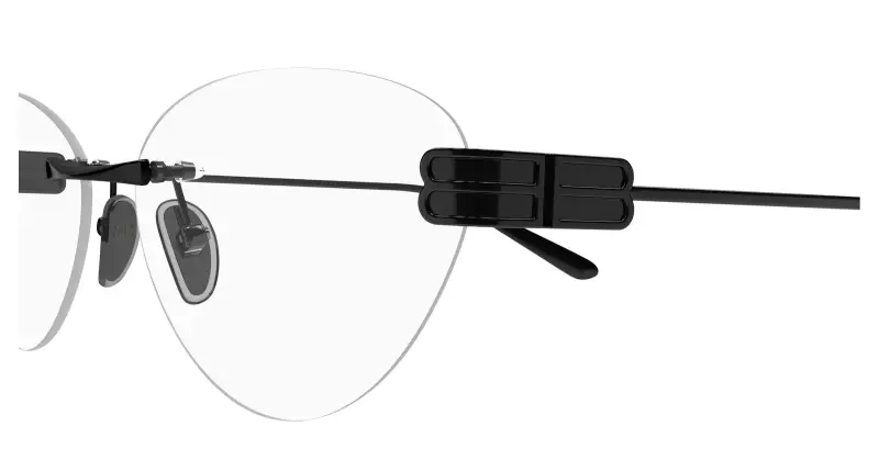 Donna Balenciaga BB0489O 002 Montature da vista Metallo Nero Trasparente Cat Eye miniatura 3