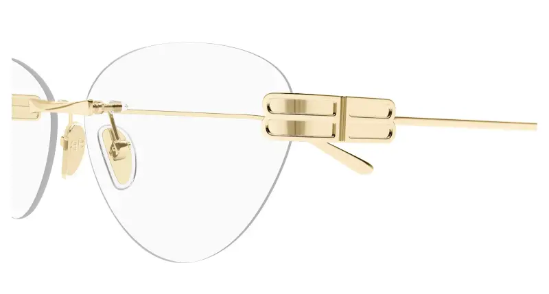 Donna Balenciaga BB0489O 004 Montature da vista Metallo Oro Trasparente Cat Eye miniatura 3