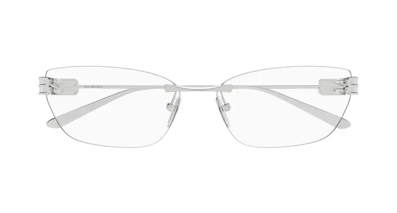 Donna Balenciaga BB0490O 001 Montature da vista Metallo Argento Trasparente Squadrata miniatura 2