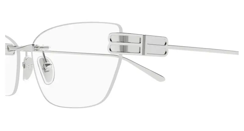 Donna Balenciaga BB0490O 001 Montature da vista Metallo Argento Trasparente Squadrata miniatura 3