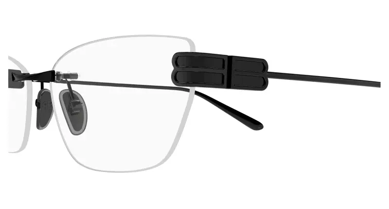 Donna Balenciaga BB0490O 002 Montature da vista Metallo Nero Trasparente Squadrata miniatura 3