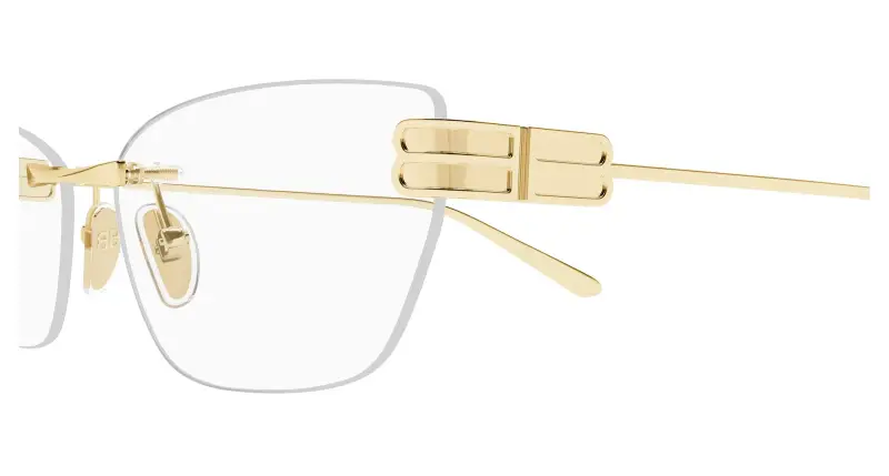 Donna Balenciaga BB0490O 004 Montature da vista Metallo Oro Trasparente Squadrata miniatura 3