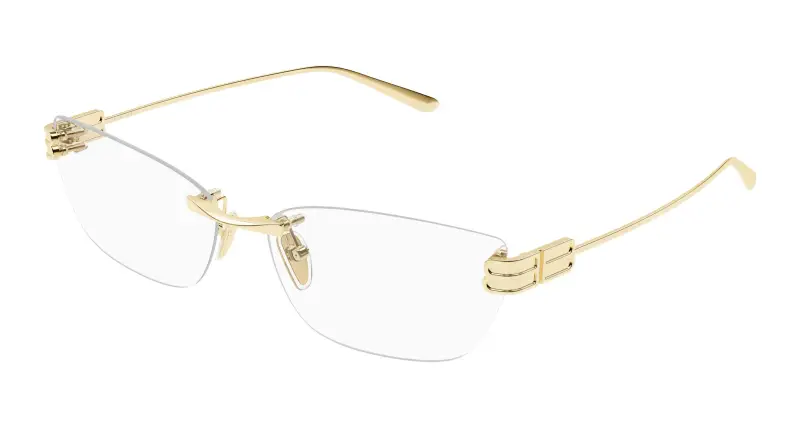 Donna Balenciaga BB0490O 004 Montature da vista Metallo Oro Trasparente Squadrata