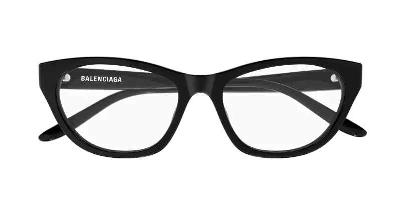Donna Balenciaga BB0500O 001 Montature da vista Acetato Nero Trasparente Cat Eye miniatura 2