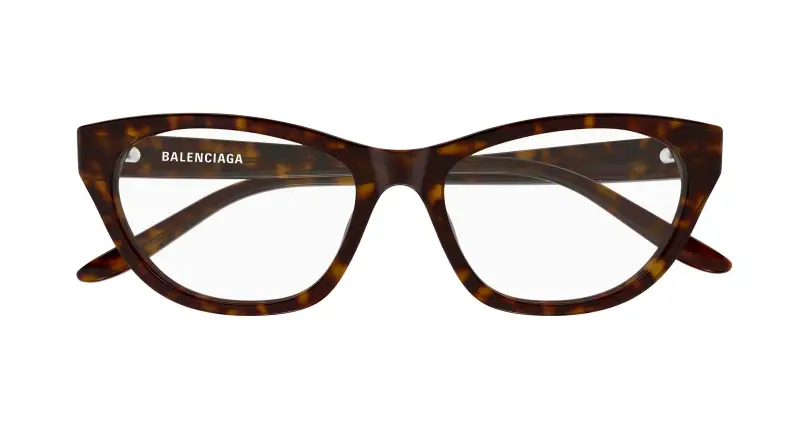 Donna Balenciaga BB0500O 002 Montature da vista Acetato Havana Trasparente Cat Eye miniatura 2