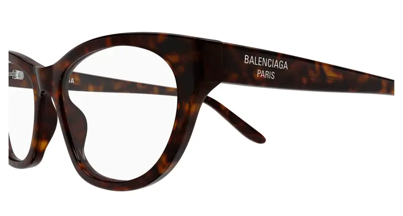 Donna Balenciaga BB0500O 002 Montature da vista Acetato Havana Trasparente Cat Eye miniatura 3