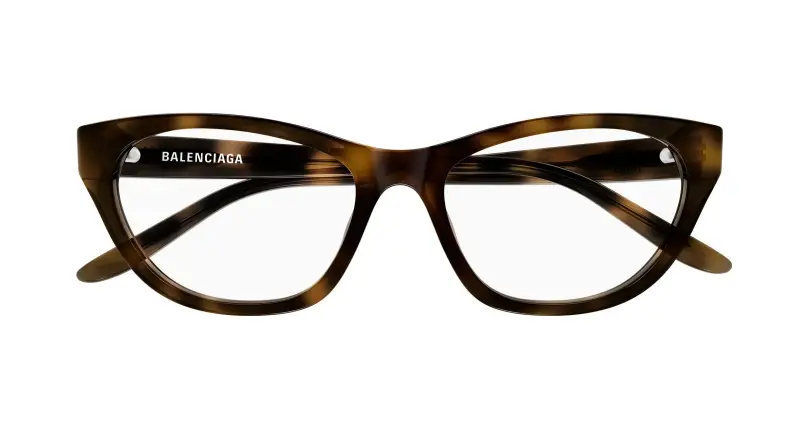 Donna Balenciaga BB0500O 003 Montature da vista Acetato Havana Trasparente Cat Eye miniatura 2