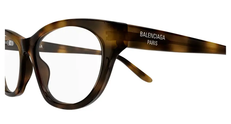 Donna Balenciaga BB0500O 003 Montature da vista Acetato Havana Trasparente Cat Eye miniatura 3