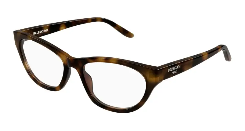 Donna Balenciaga BB0500O 003 Montature da vista Acetato Havana Trasparente Cat Eye