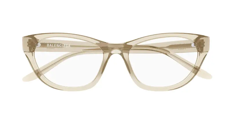 Donna Balenciaga BB0500O 005 Montature da vista Acetato Beige Trasparente Cat Eye miniatura 2