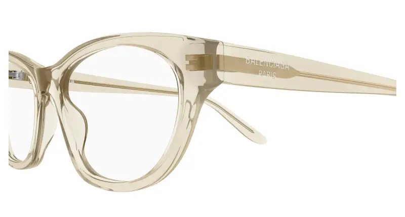 Donna Balenciaga BB0500O 005 Montature da vista Acetato Beige Trasparente Cat Eye miniatura 3
