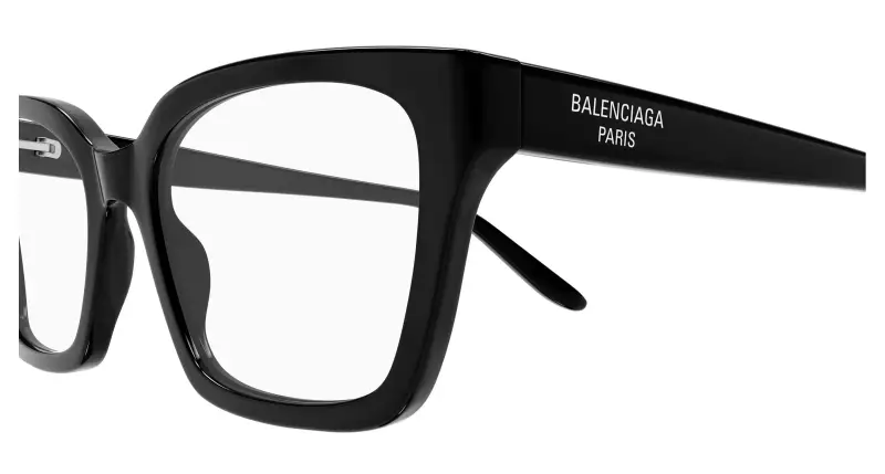 Donna Balenciaga BB0501O 001 Montature da vista Acetato Nero Trasparente Cat Eye miniatura 3