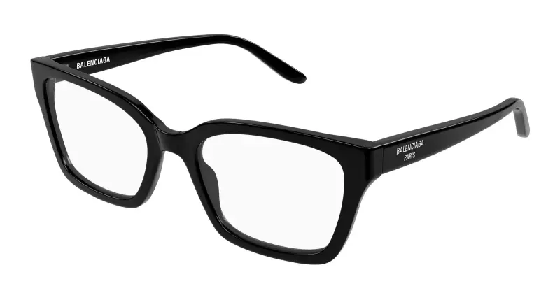 Donna Balenciaga BB0501O 001 Montature da vista Acetato Nero Trasparente Cat Eye