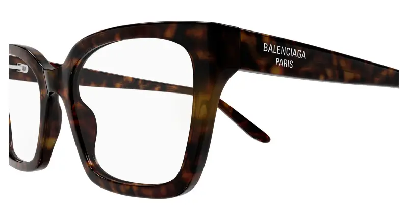 Donna Balenciaga BB0501O 002 Montature da vista Acetato Havana Trasparente Cat Eye miniatura 3