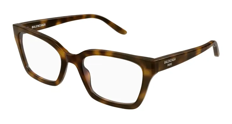 Donna Balenciaga BB0501O 003 Montature da vista Acetato Havana Trasparente Cat Eye