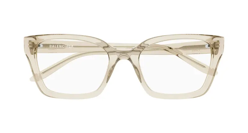 Donna Balenciaga BB0501O 005 Montature da vista Acetato Beige Trasparente Cat Eye miniatura 2