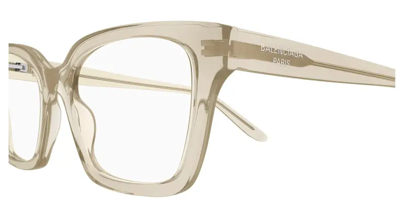 Donna Balenciaga BB0501O 005 Montature da vista Acetato Beige Trasparente Cat Eye miniatura 3