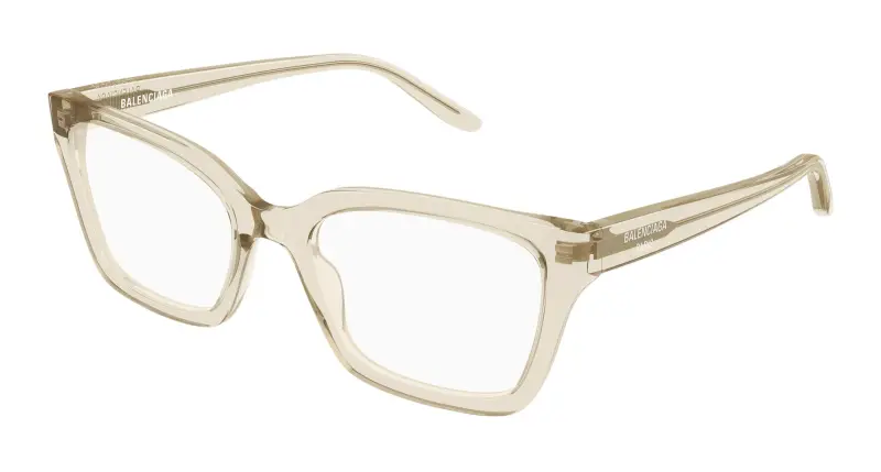 Donna Balenciaga BB0501O 005 Montature da vista Acetato Beige Trasparente Cat Eye
