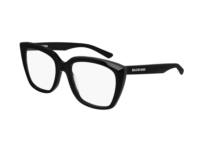 Balenciaga Donna BB0062O 001 Montature da vista Acetato Nero Trasparente Cat Eye