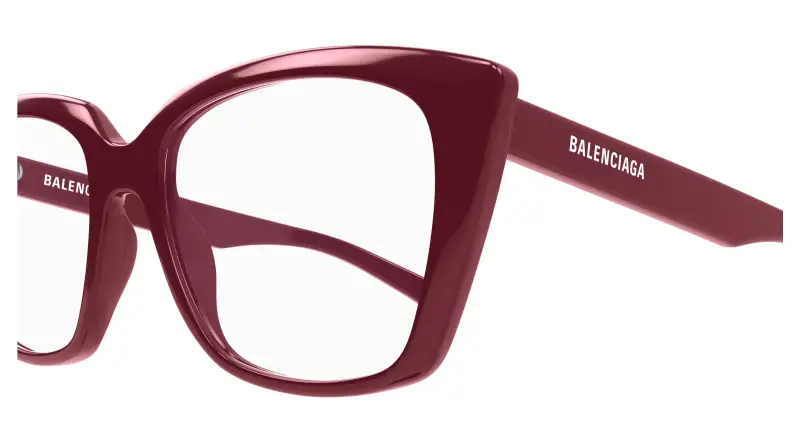 Donna BB0062O 008 Montature da vista Acetato Rosso Trasparente Cat Eye miniatura 3