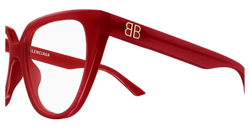 Donna BB0129O 009 Montature da vista Acetato Rosso Trasparente Cat Eye miniatura 3
